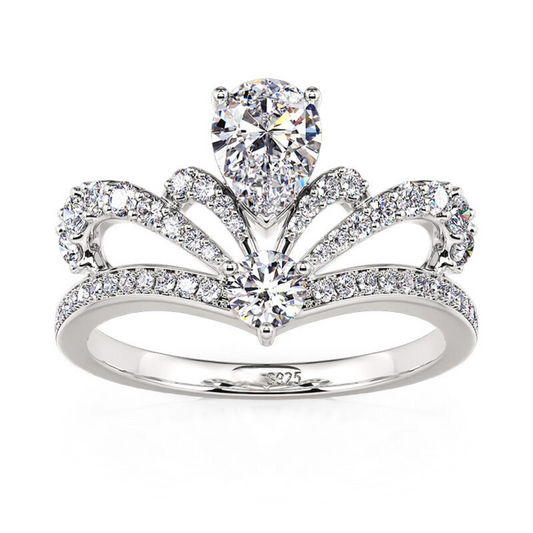 Don't Forget Your Tiara - Harmonia 925 Sterling Silver Moissanite Crown Ring