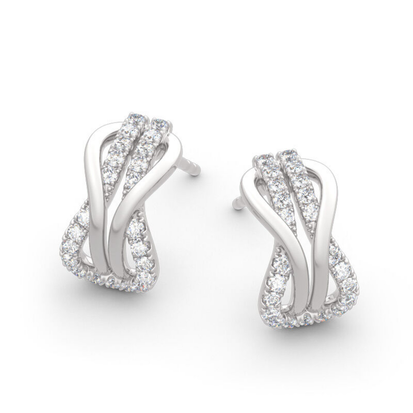 Everly Knot Earrings - Harmonia 18K Gold Plated 925 Sterling Silver Moissanite Stud Earrings