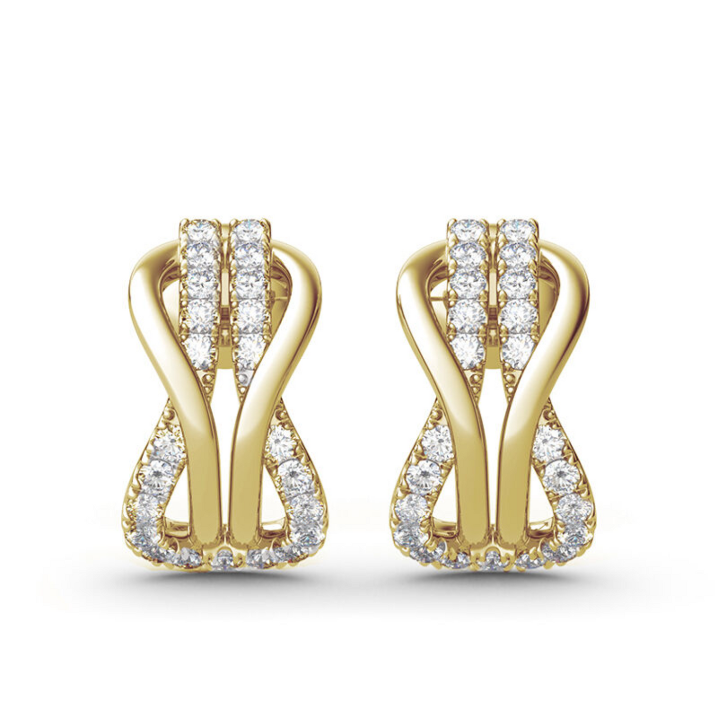 Everly Knot Earrings - Harmonia 18K Gold Plated 925 Sterling Silver Moissanite Stud Earrings