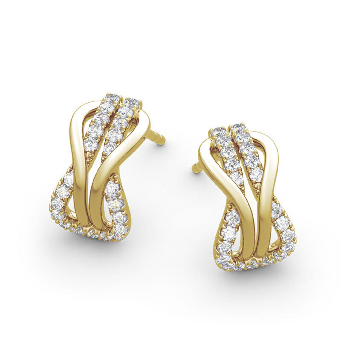 Everly Knot Earrings - Harmonia 18K Gold Plated 925 Sterling Silver Moissanite Stud Earrings